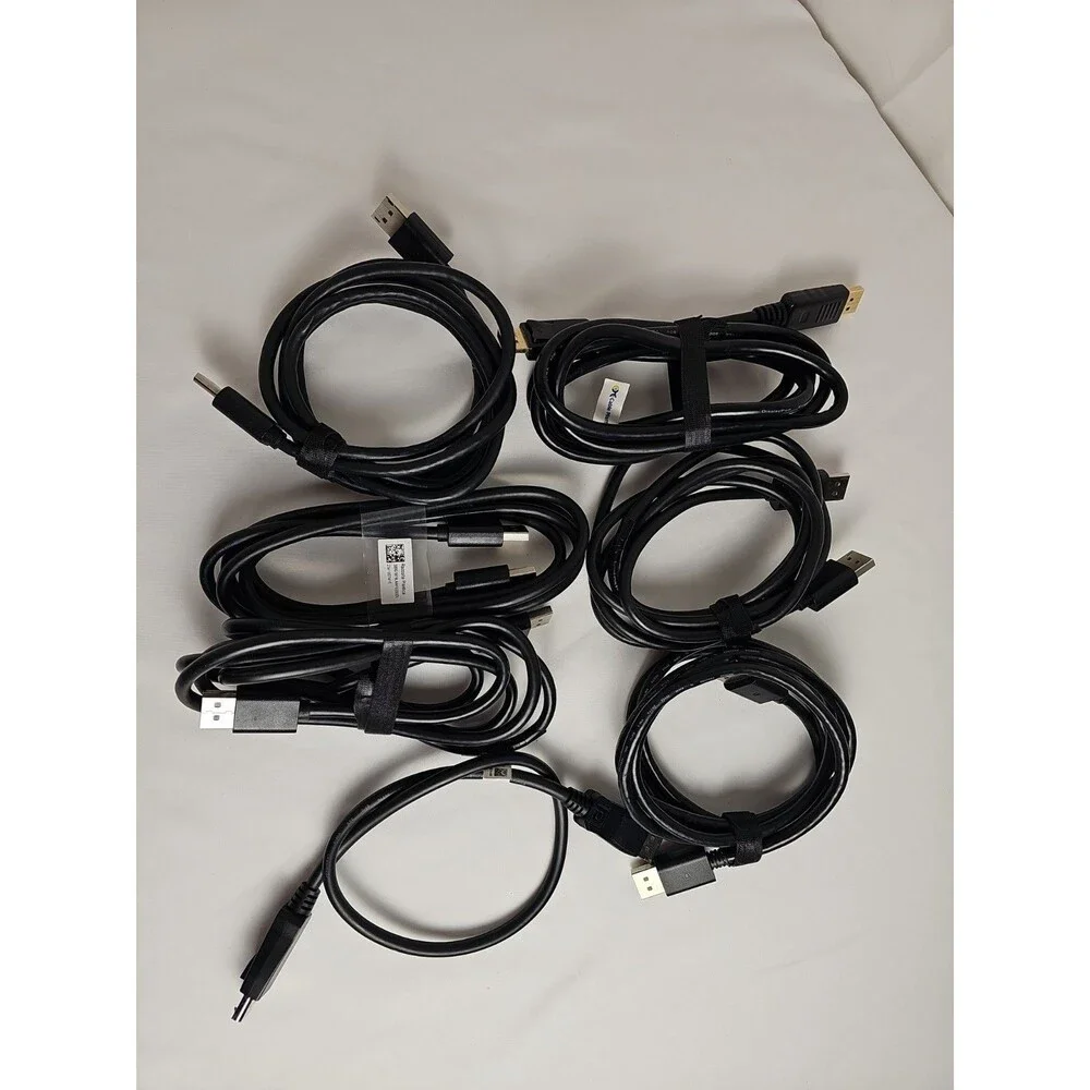 Lot of 7 DisplayPort Cables 6x 6ft & 1x 1ft Tested Working Video Cables